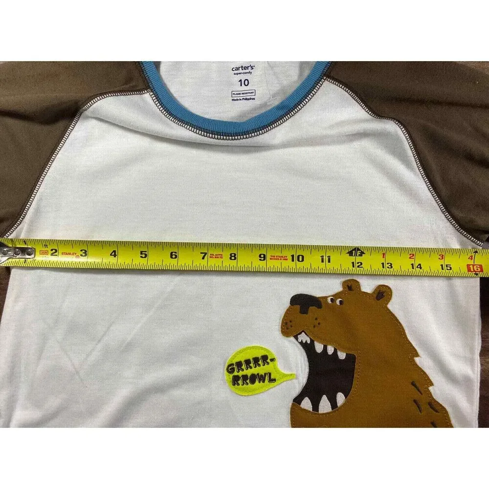 CARTERS GRAPHIC TEE BEAR GRRRR BOYS 10 SUPER COMFY Nwot Longsleeve